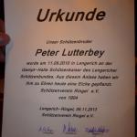Die Urkunde für Peter Lutterbey...